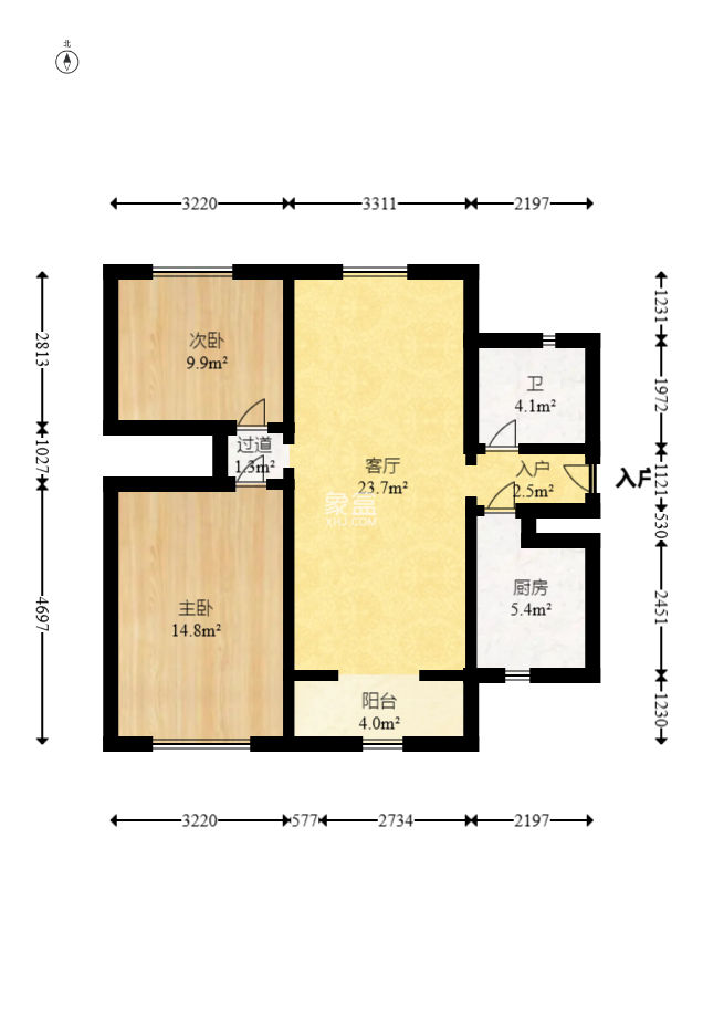 万科城  2室2厅1卫   93.00万