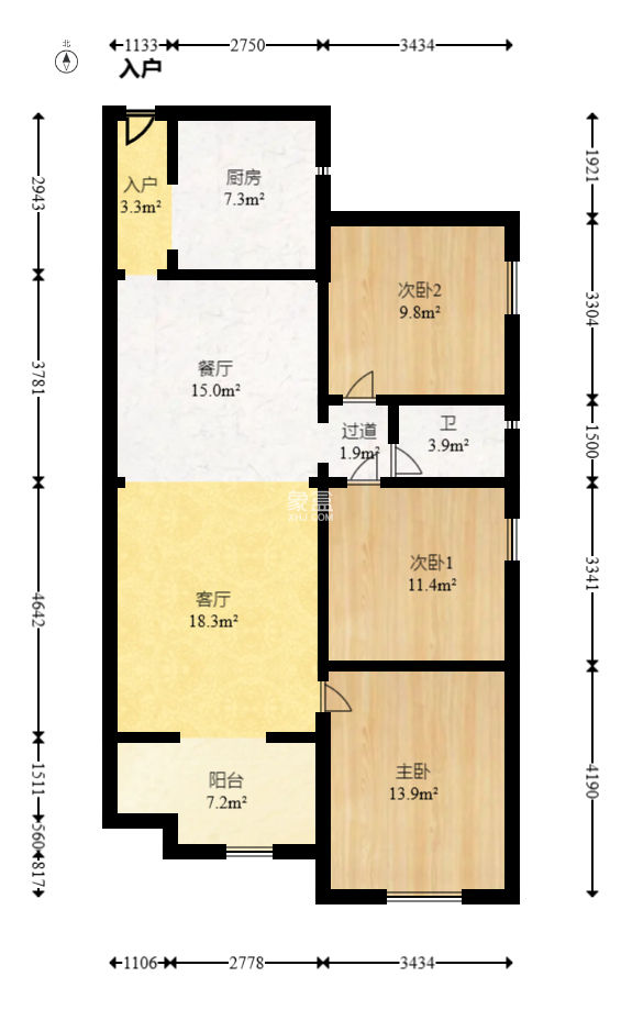 萬科城  3室2廳1衛(wèi)   86.00萬