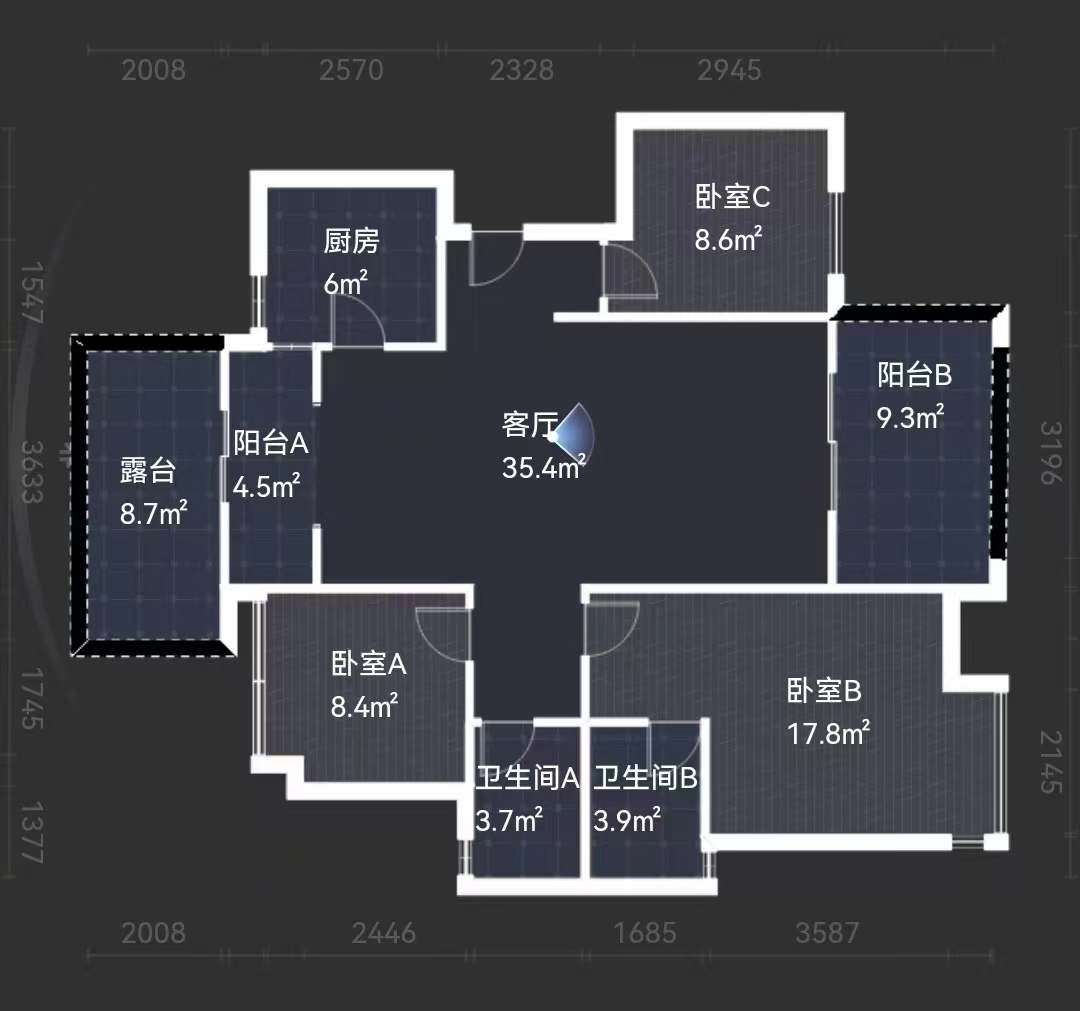奥园养生城 3室2厅2卫 72.8万 奥园养生城 3室2厅2卫 72.8万室内图