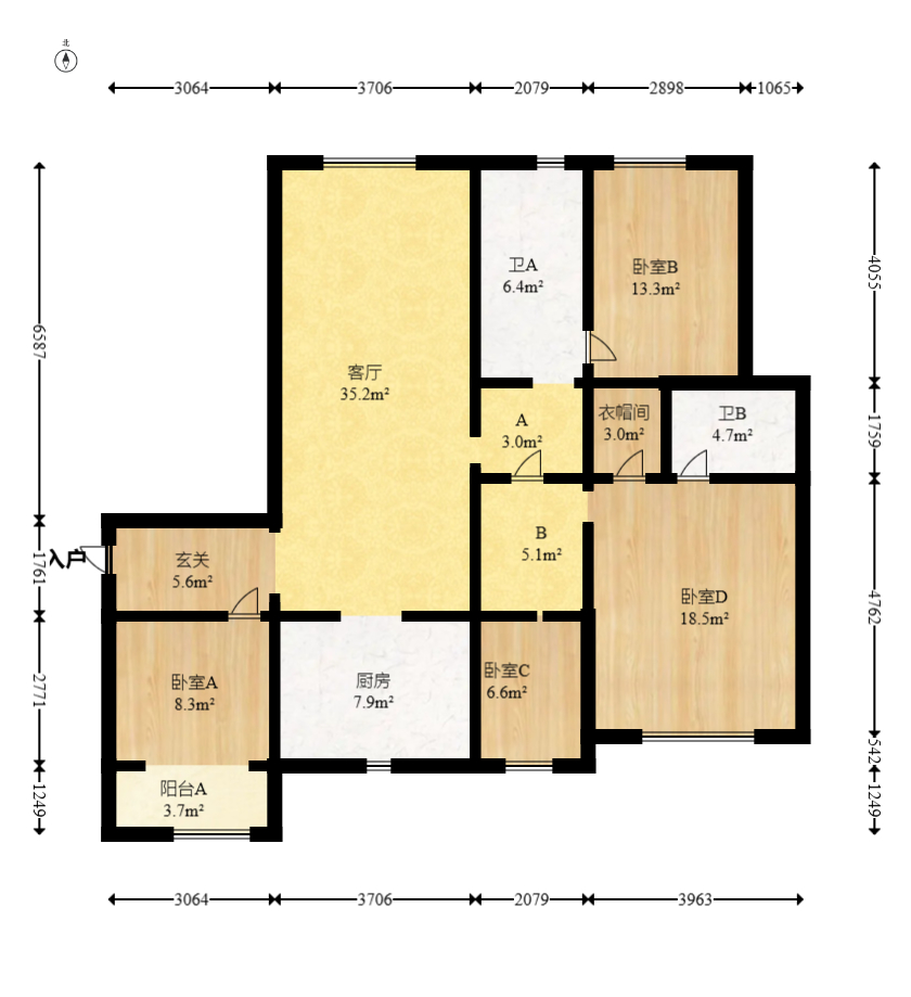 悦湖山 4室2厅2卫 90.0万 悦湖山 4室2厅2卫 90.0万户型图
