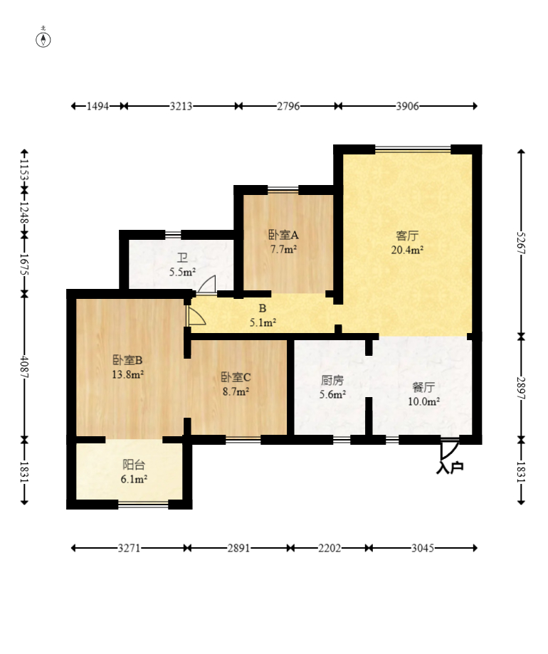 香江锦城  3室2厅2卫    116.0万 香江锦城  3室2厅2卫    116.0万户型图