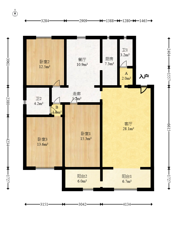 三湘小区  3室2厅2卫   82.00万室内图1