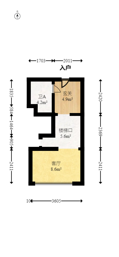 龙湖铂金岛  1室0厅1卫   36.00万室内图1