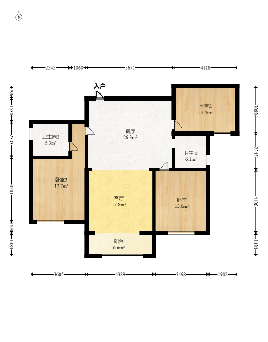 金广星苑  3室2厅2卫    61.8万 金广星苑  3室2厅2卫    61.8万户型图