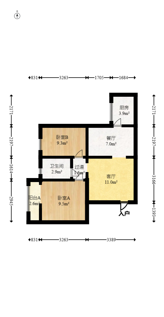 三力公寓(三力国际) 2室1厅1卫 50.0万 三力公寓(三力国际) 2室1厅1卫 50.0万户型图