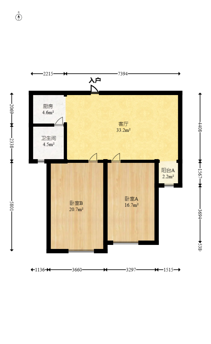 益佳苑 2室1厅1卫 105.0万 益佳苑 2室1厅1卫 105.0万户型图
