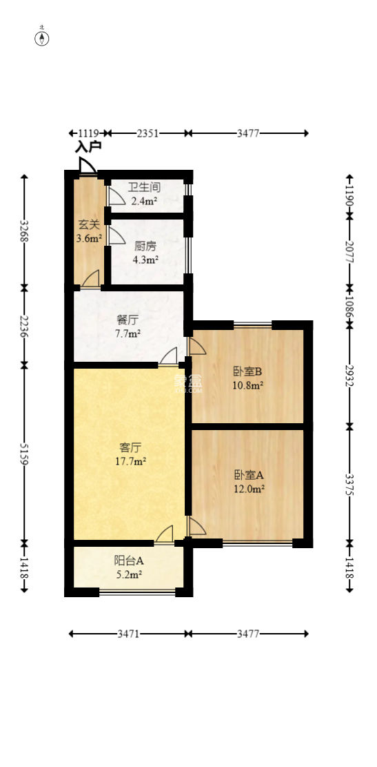 東瓜山三村(東電社區(qū))  2室2廳1衛(wèi)   38.00萬
