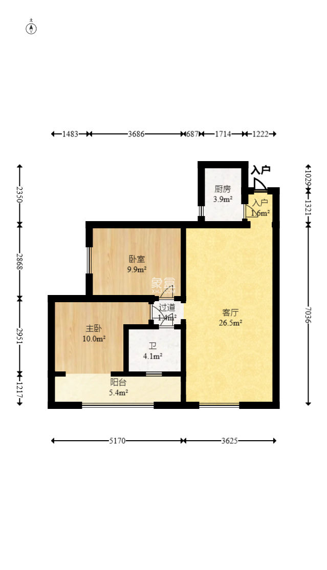 蝴蝶谷  2室2厅1卫    26.8万