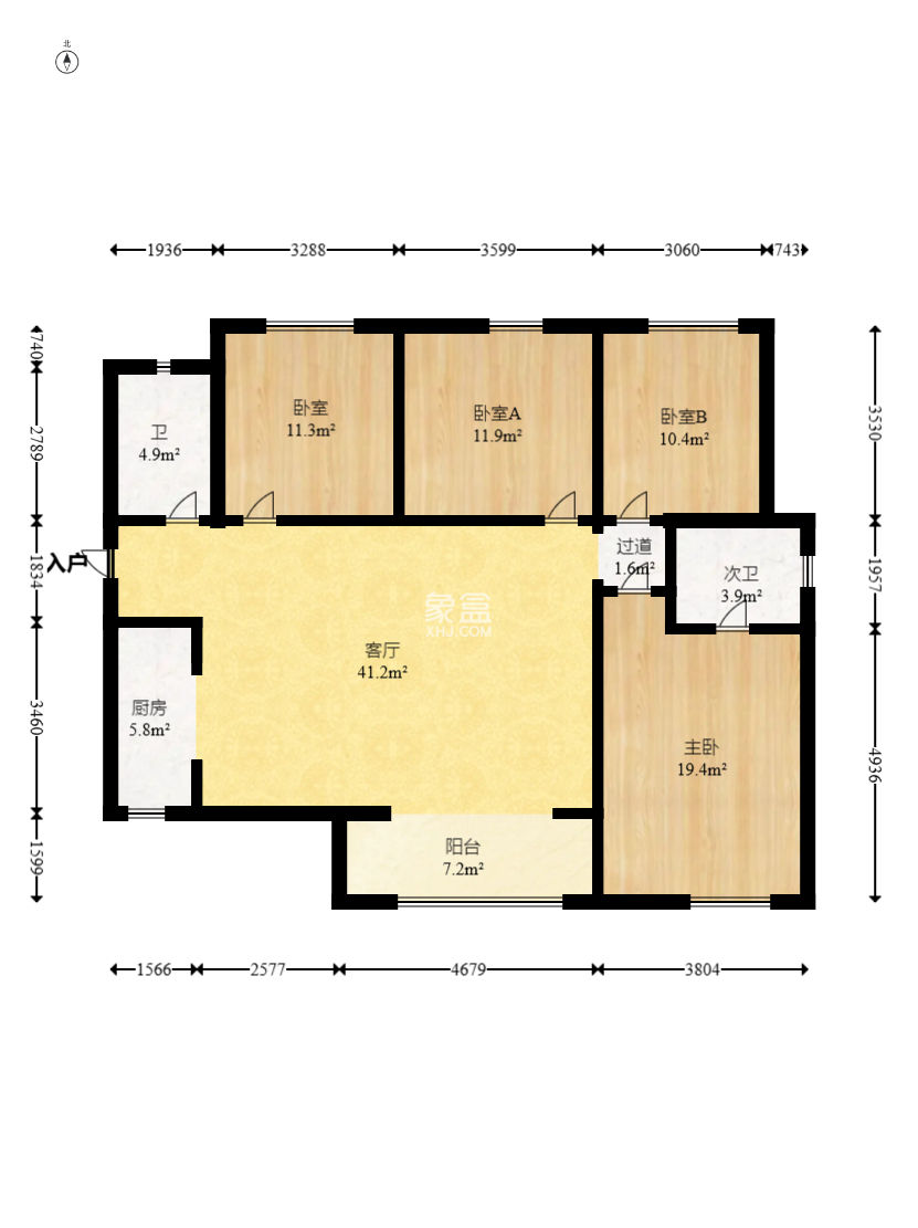 金科时代中心  4室2厅2卫   92.00万