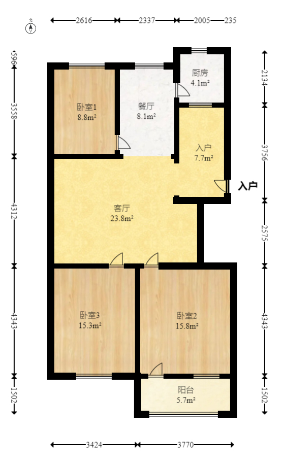 马王堆陶瓷建材新城  3室2厅2卫   63.00万室内图1