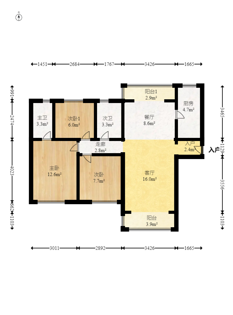 碧桂园一、二期(中央首府) 1室1厅1卫 59.0万 碧桂园一、二期(中央首府) 1室1厅1卫 59.0万户型图