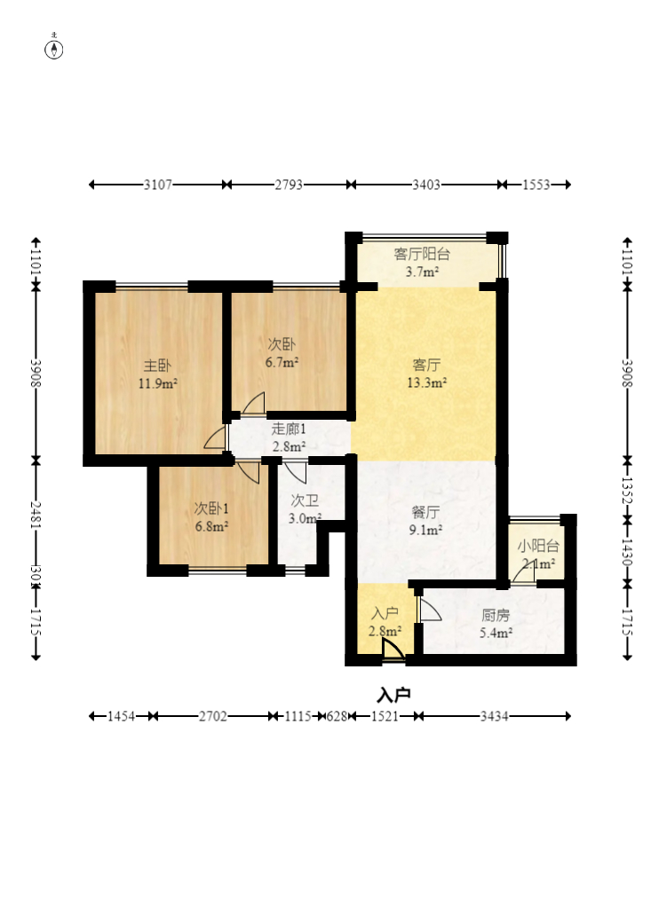 望海金豪 4室2厅2卫 169.0万 望海金豪 4室2厅2卫 169.0万户型图