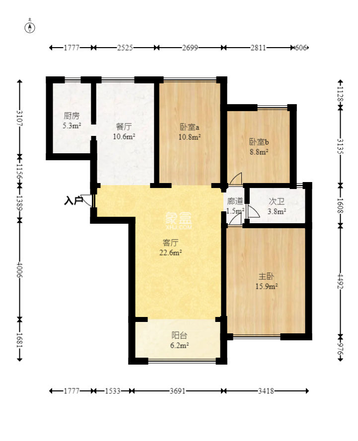 保利麓谷林语A区  3室2厅1卫   90.00万