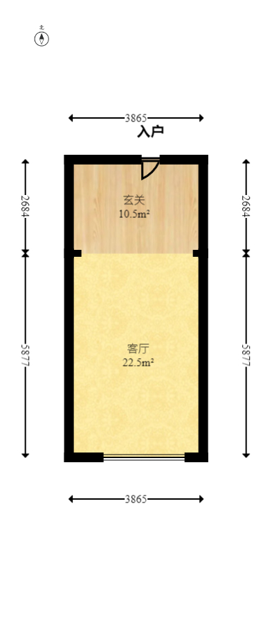 北辰时光里  2室2厅1卫   30.00万室内图1
