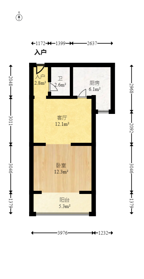 蓝山郡  1室1厅1卫   36.80万室内图1