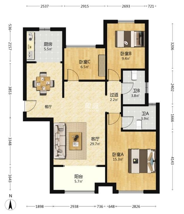 都市兰亭  3室2厅1卫   43.50万