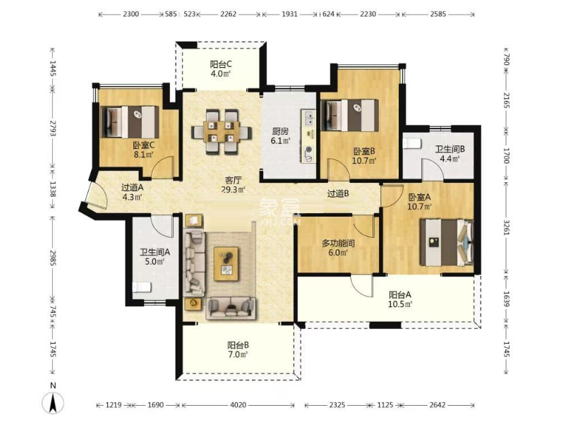 金轮津桥华府 4室2厅2卫 83.5万 金轮津桥华府 4室2厅2卫 83.5万室内图