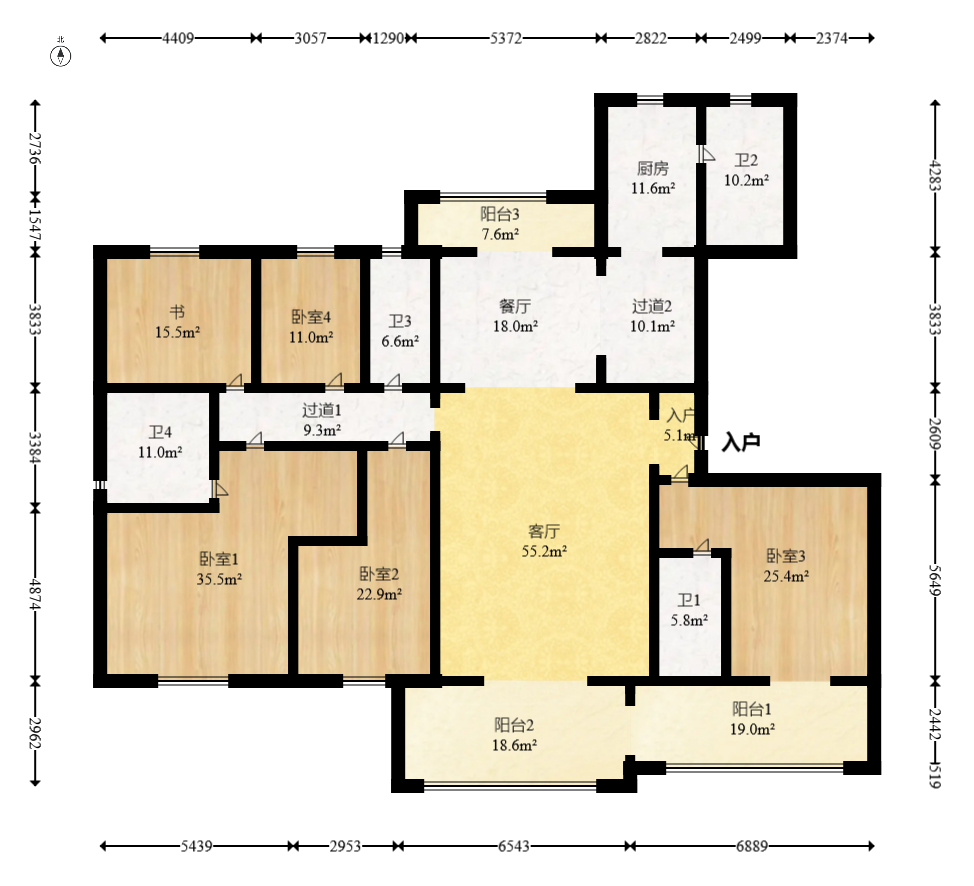 碧桂园御园  5室2厅3卫    158.8万 碧桂园御园  5室2厅3卫    158.8万户型图