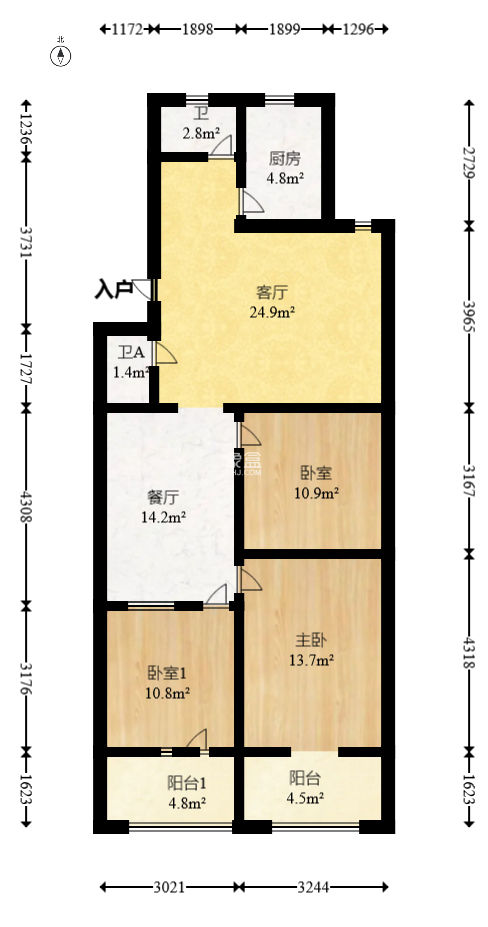 东茅街审计局宿舍（东茅街78号）  3室2厅1卫   89.80万