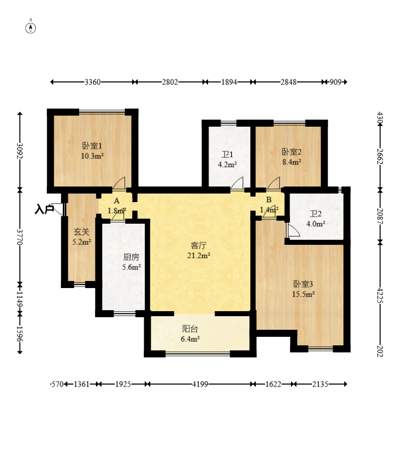 明发阅江悦府  3室2厅1卫    78.0万 明发阅江悦府  3室2厅1卫    78.0万户型图
