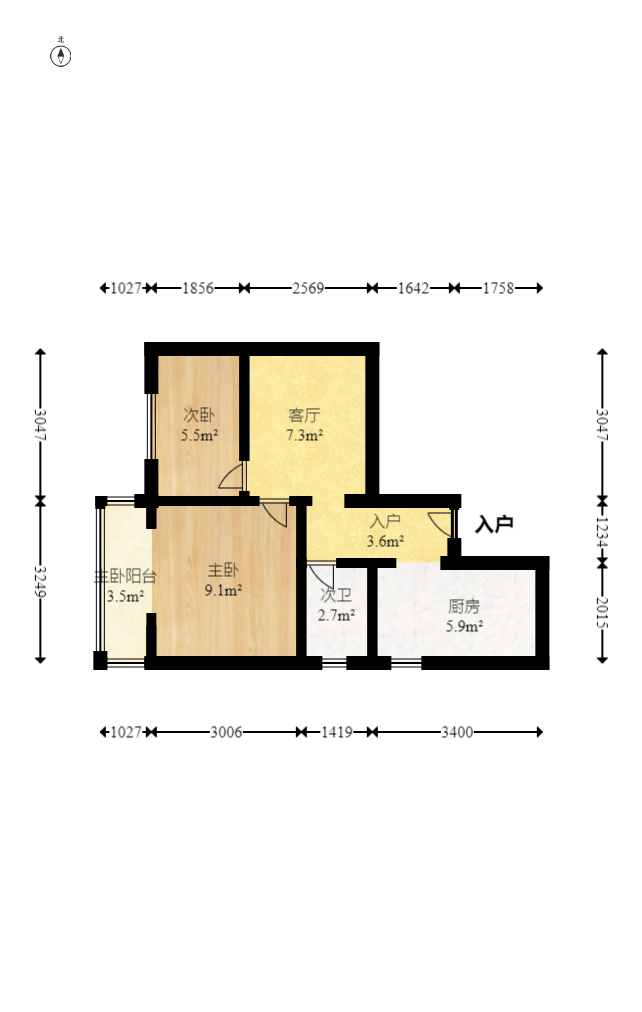 中房青年公寓  2室2厅1卫    68.0万 中房青年公寓  2室2厅1卫    68.0万户型图