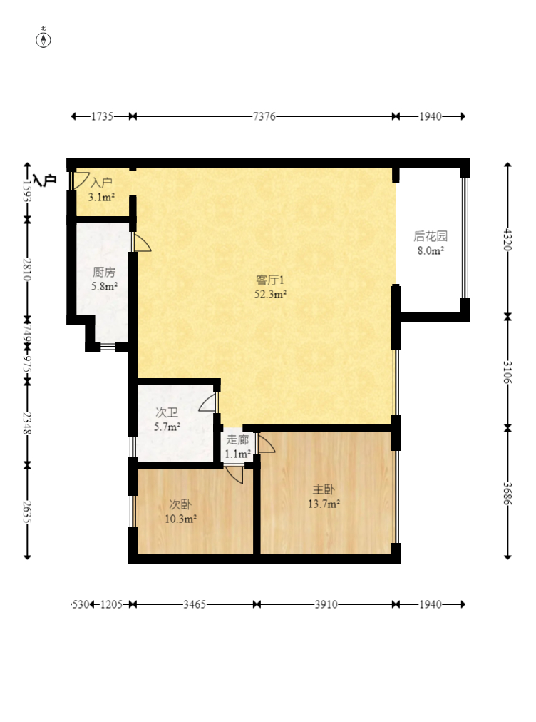 昌炜玉园 4室2厅1卫 338.0万 昌炜玉园 4室2厅1卫 338.0万户型图