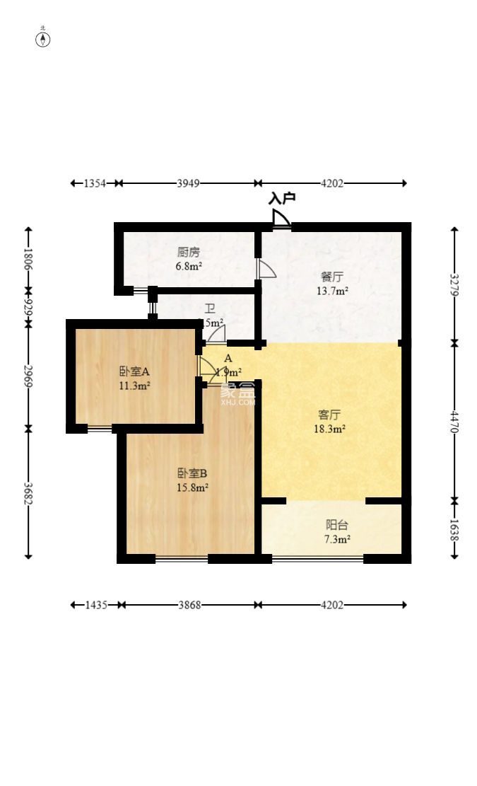 美利新世界  3室2厅1卫   68.00万