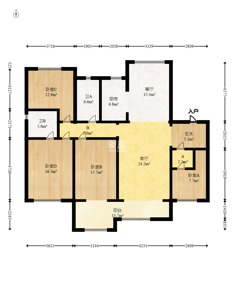保利和光塵樾  4室2廳2衛(wèi)   150.00萬