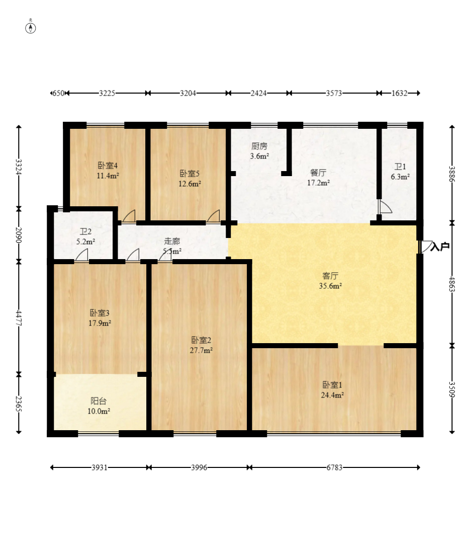 香颂国际 4室2厅2卫 108.0万 香颂国际 4室2厅2卫 108.0万户型图