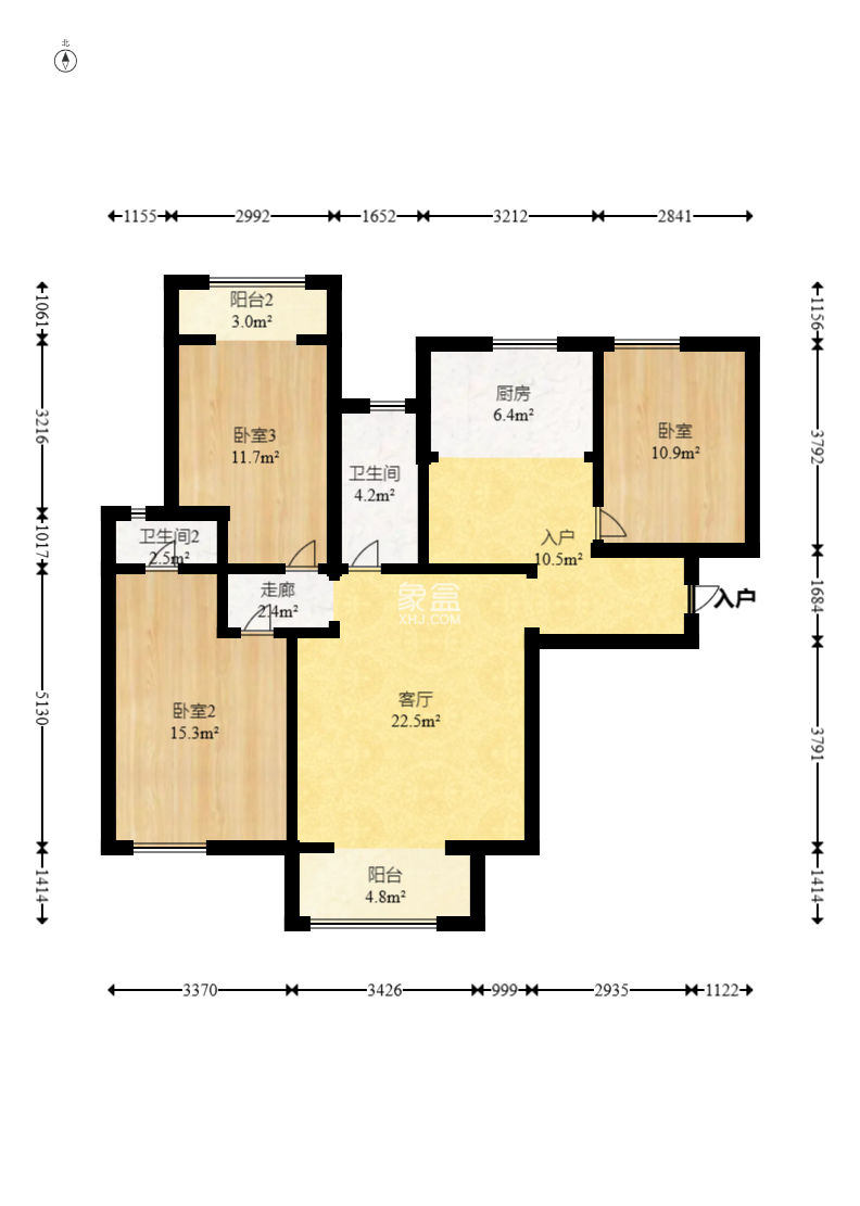 福天星中心（福天星雅苑）  3室2厅2卫    96.0万
