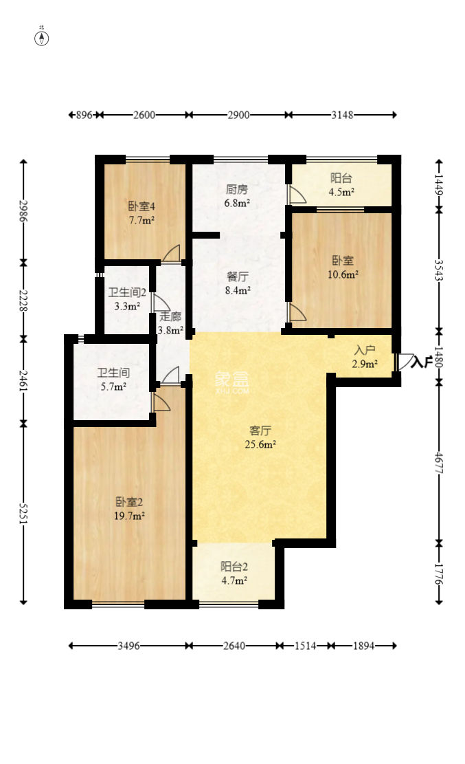 旭辉华庭  3室2厅2卫   69.80万