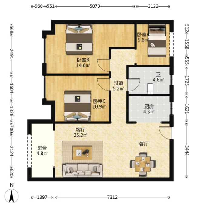 都市兰亭 3室2厅1卫 50.0万 都市兰亭 3室2厅1卫 50.0万室内图
