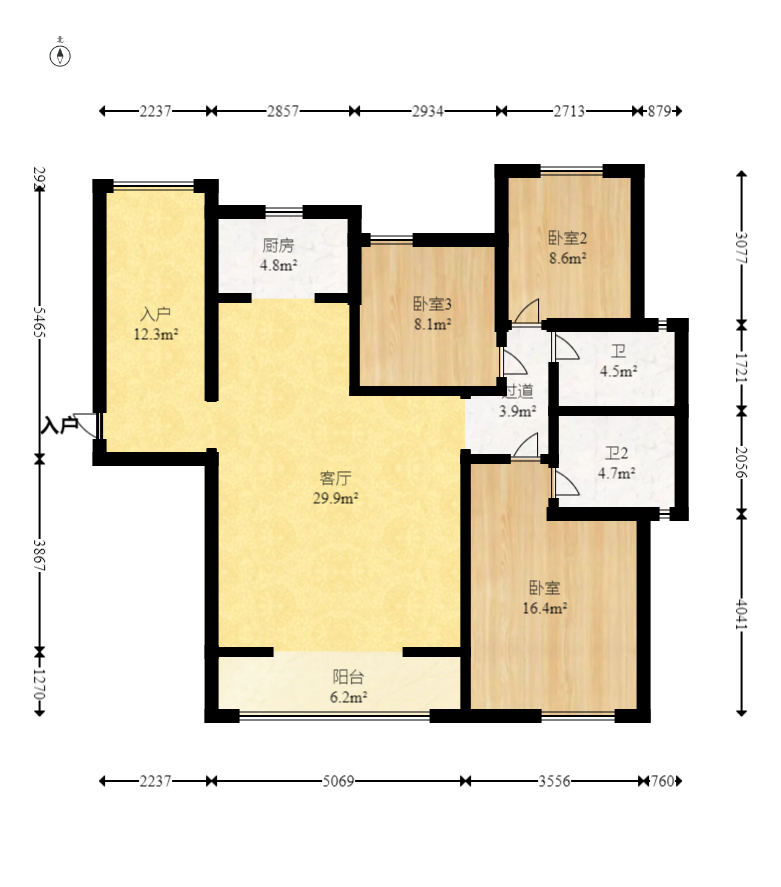 北京御园一二期(国泰嘉园) 4室2厅1卫 135.0万 北京御园一二期(国泰嘉园) 4室2厅1卫 135.0万户型图