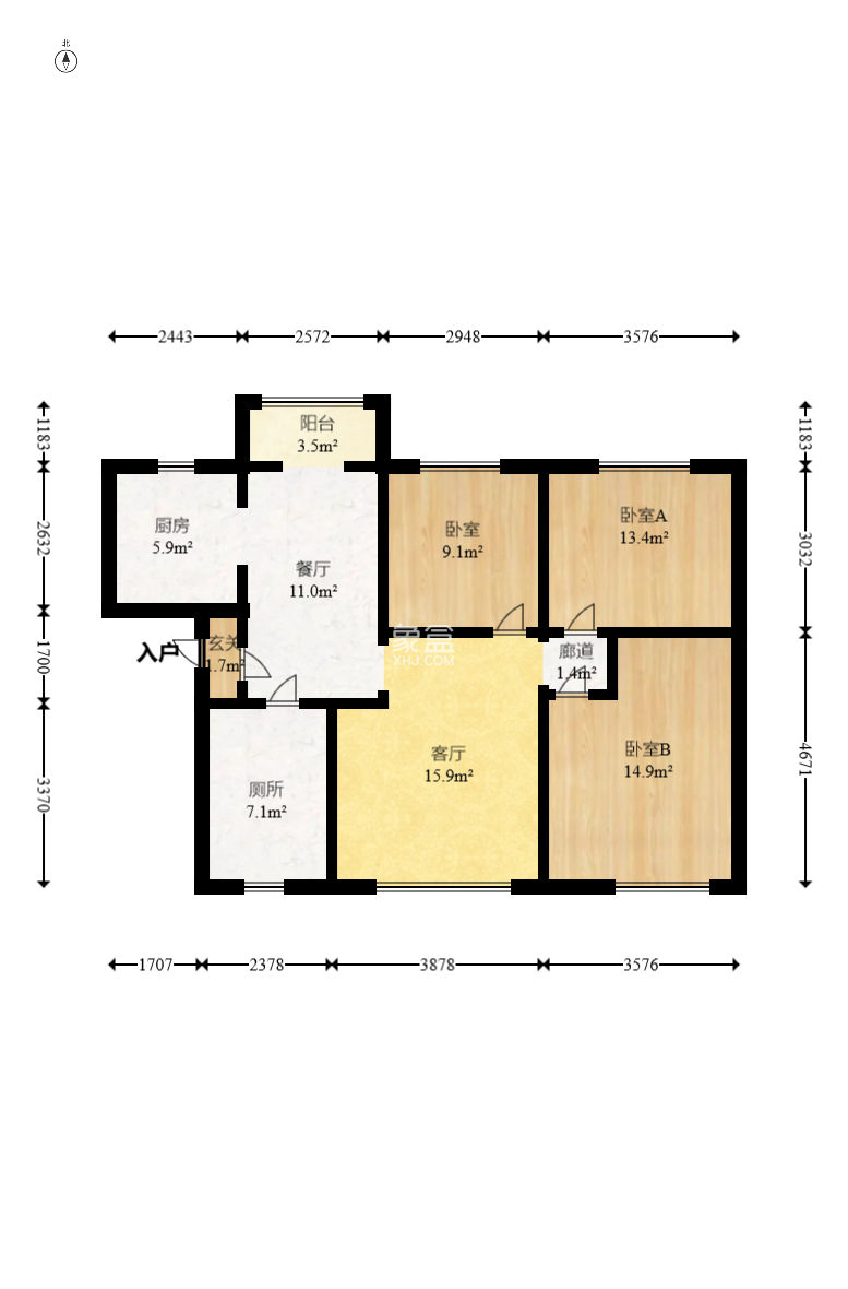 兰亭湾畔  3室2厅2卫   100.00万
