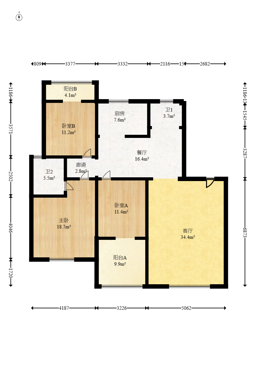 中建麓山和苑  4室2厅2卫    91.8万室内图1