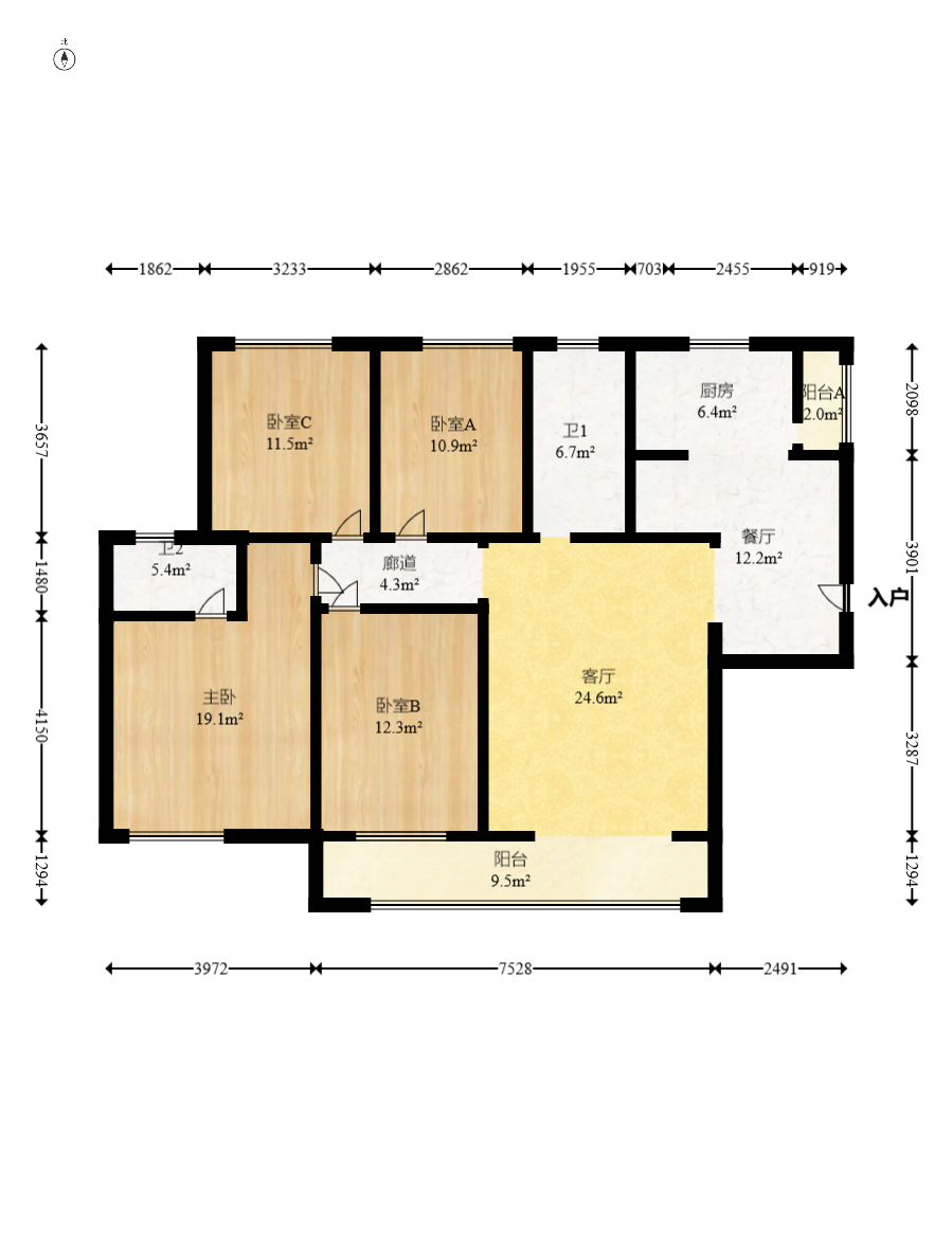 云栖谷  4室2厅2卫   115.00万室内图1