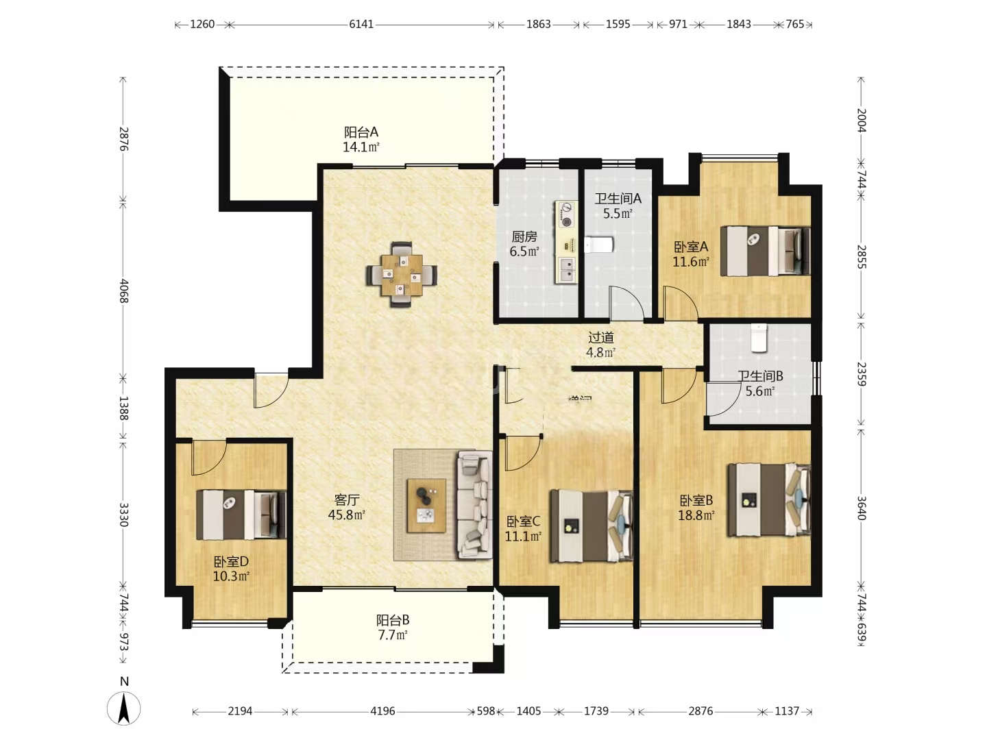 碧桂园江山一品 5室2厅3卫 87.0万 碧桂园江山一品 5室2厅3卫 87.0万室内图