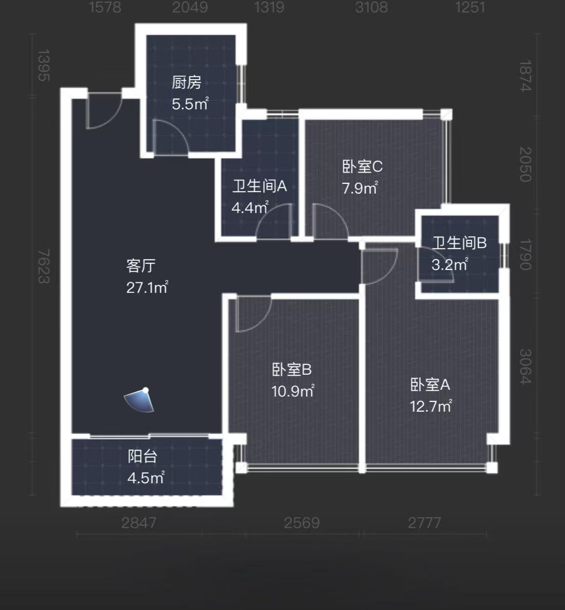 经世龙城  3室2厅2卫   50.00万
