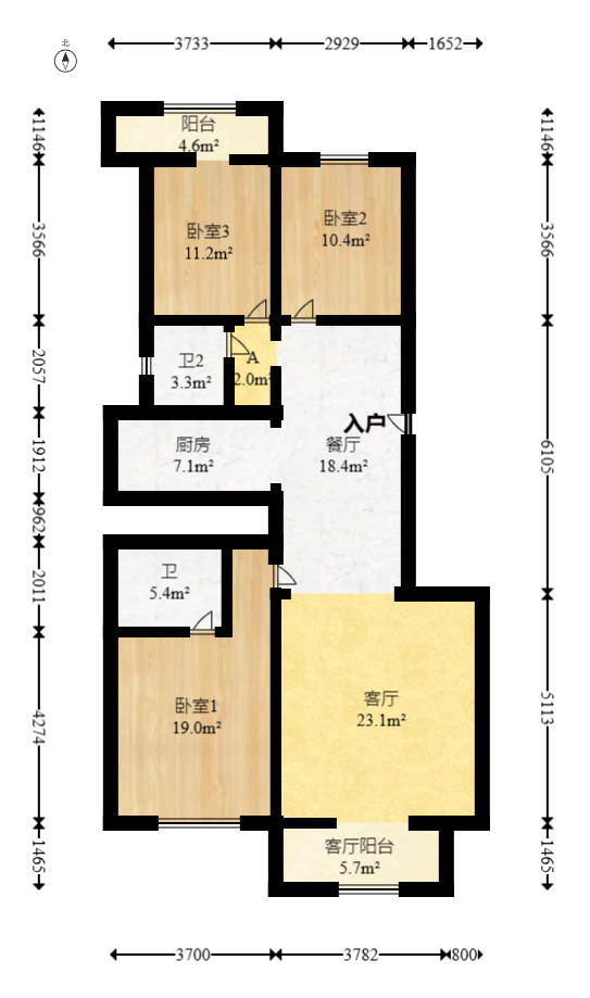 柠檬丽都  3室2厅1卫    89.0万 柠檬丽都  3室2厅1卫    89.0万户型图