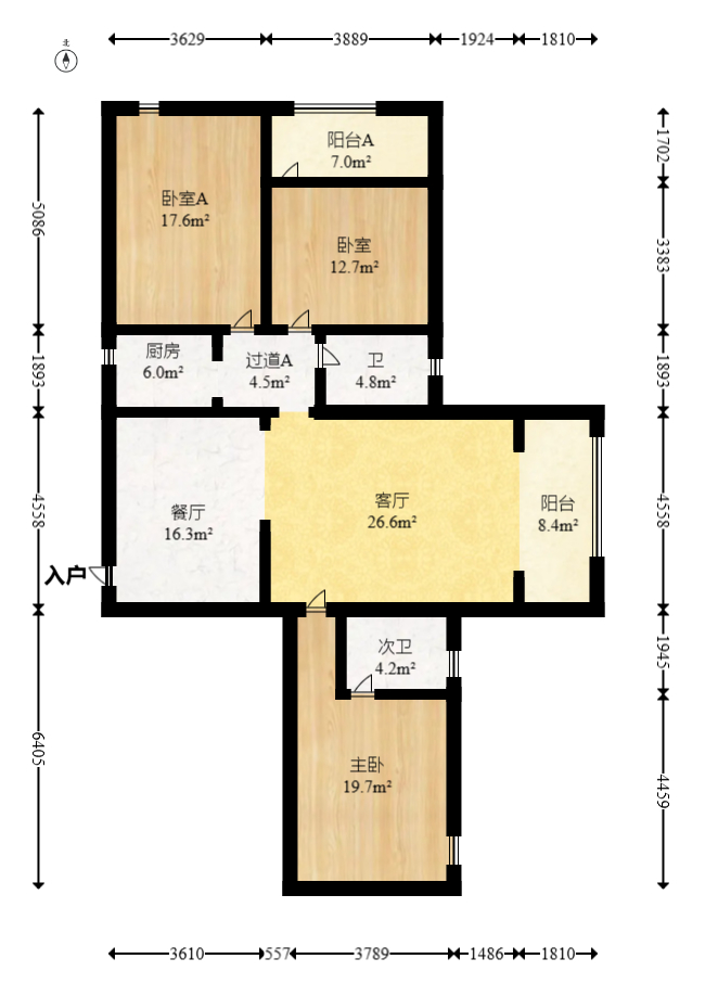 紫晶城 3室2厅2卫 62.8万 紫晶城 3室2厅2卫 62.8万户型图