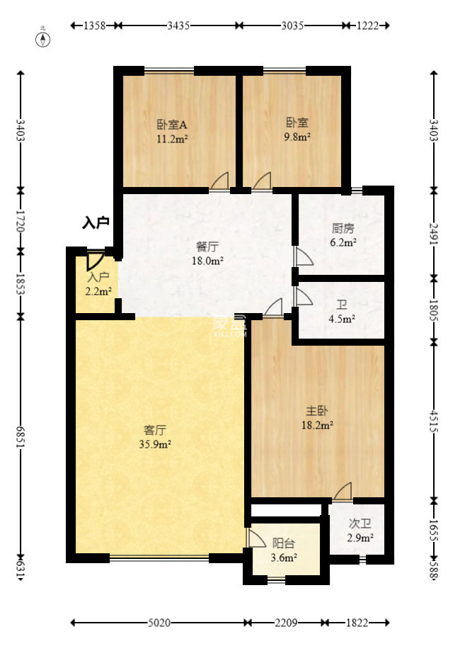 欣安小区  3室2厅2卫   55.80万