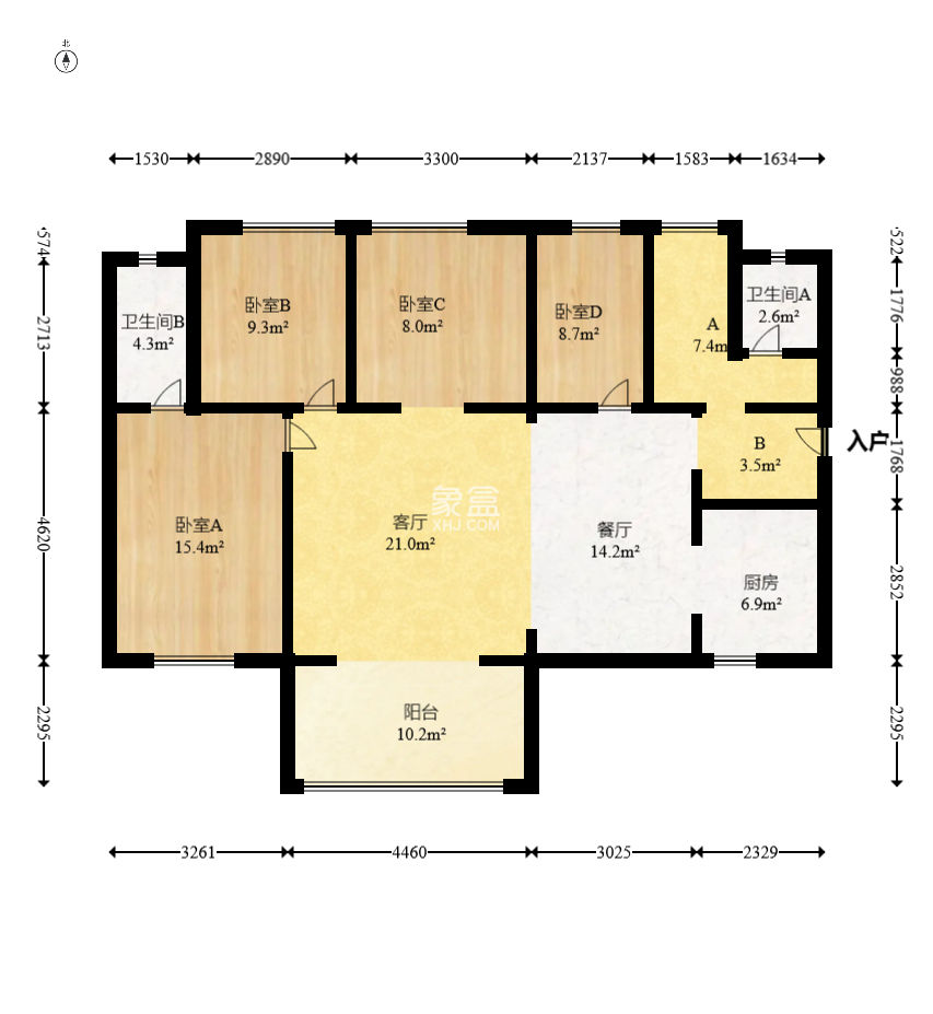 汇金城/嘉华城（二期、三期）  4室2厅2卫    138.0万