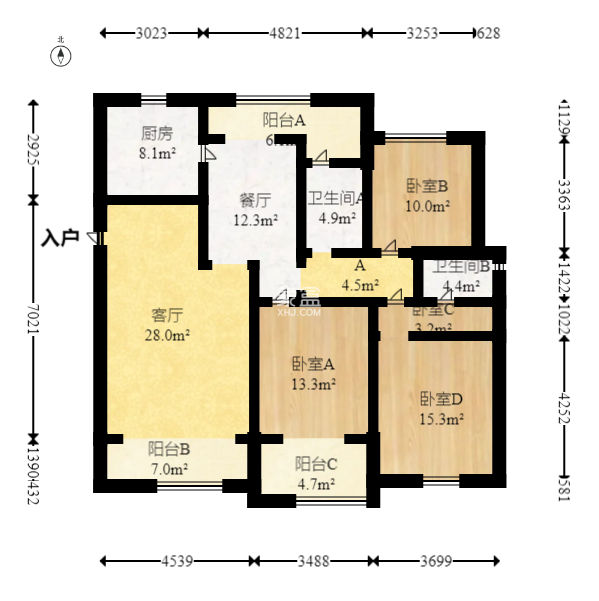 五矿万境蓝山  3室2厅2卫   155.00万