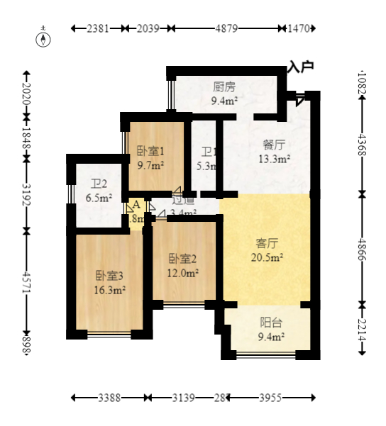 红橡华园(菲莎公馆)  3室2厅2卫    125.0万 红橡华园(菲莎公馆)  3室2厅2卫    125.0万户型图