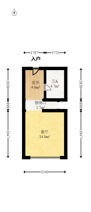 卓越中寰  2室1厅1卫   70.00万室内图1