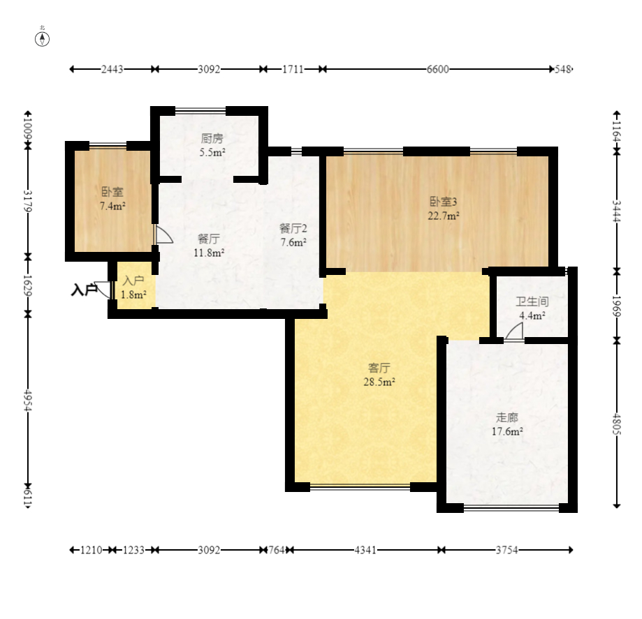 康桥长郡 4室2厅2卫 63.0万 康桥长郡 4室2厅2卫 63.0万户型图