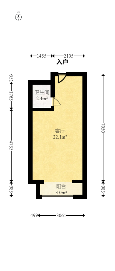 碧桂园星荟 1室1厅1卫 20.0万 碧桂园星荟 1室1厅1卫 20.0万户型图