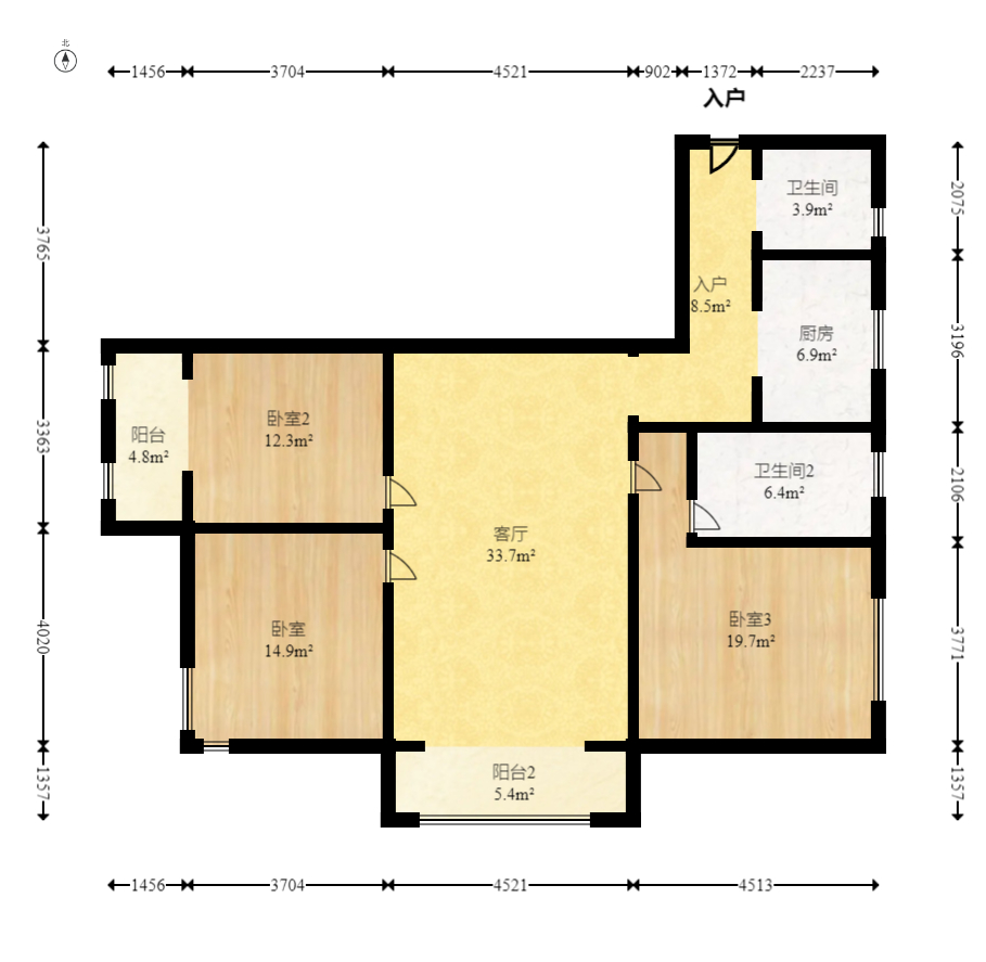明天一城  3室2厅1卫    88.0万 明天一城  3室2厅1卫    88.0万户型图
