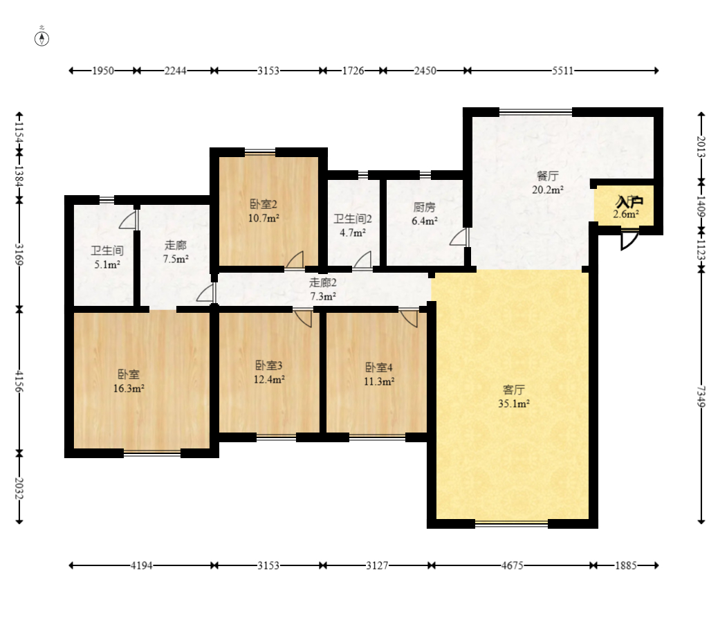 中交中央公园D1区 4室2厅2卫 178.0万 中交中央公园D1区 4室2厅2卫 178.0万户型图