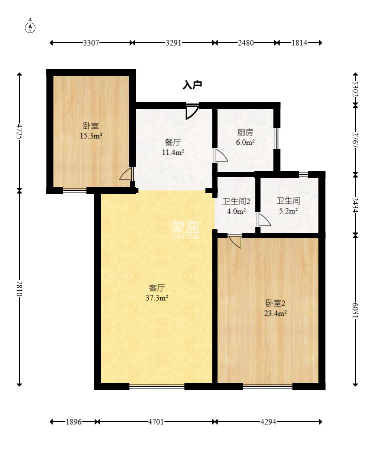 爵世名邸东湖（东湖壹号企业总部基地）  2室2厅1卫   68.00万
